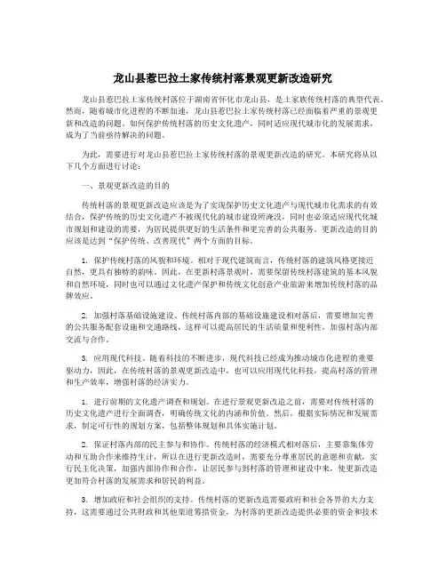 龙山县惹巴拉土家传统村落景观更新改造研究