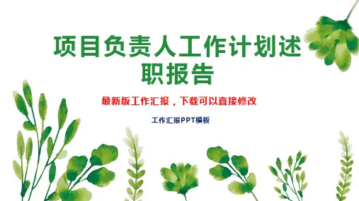 项目负责人工作计划工作总结述职报告PPT模板下载