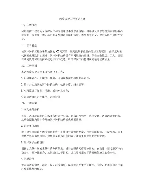 河岸防护工程实施方案