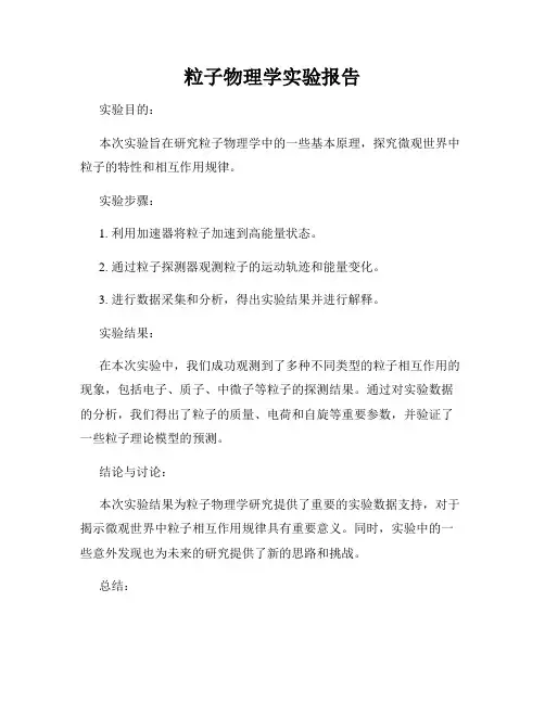 粒子物理学实验报告