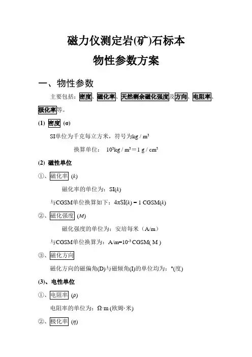 测定岩石标本物性参数