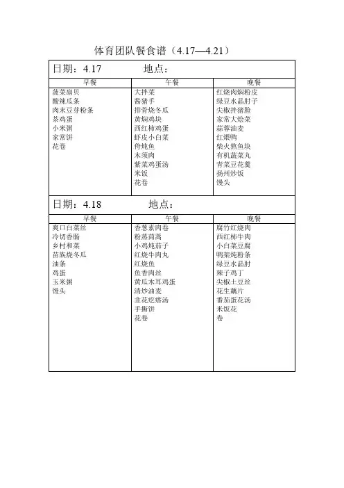体育运动员食谱