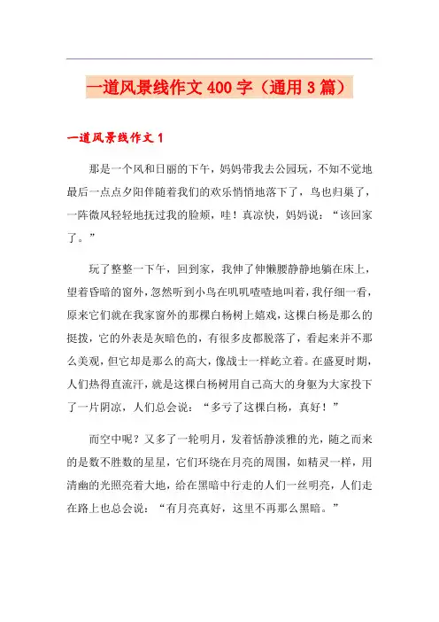 一道风景线作文400字(通用3篇)