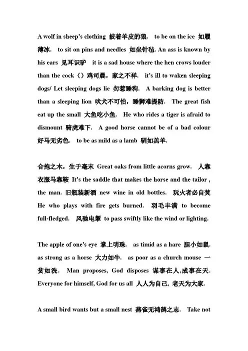 英汉习语翻译