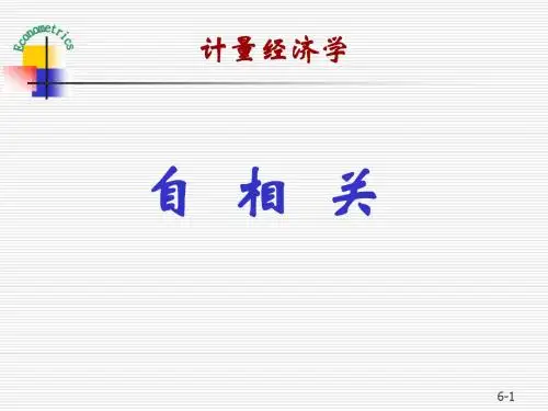 计量经济学：自相关