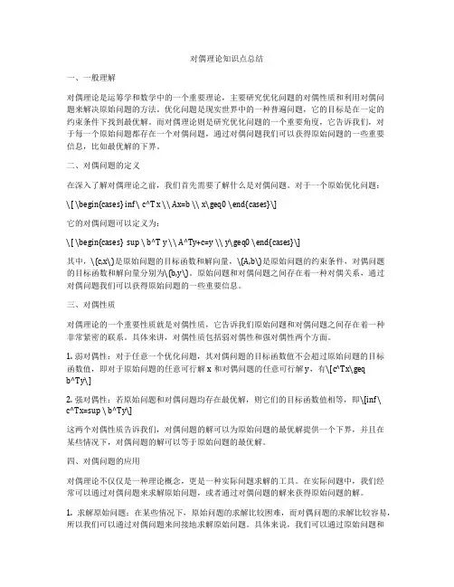 对偶理论知识点总结