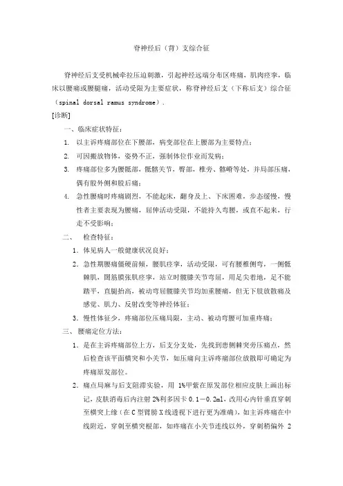 脊神经后(背)支综合征(精)