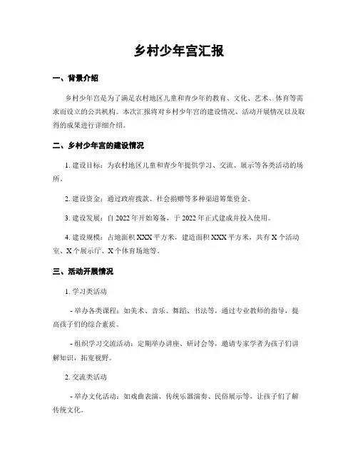 乡村少年宫汇报