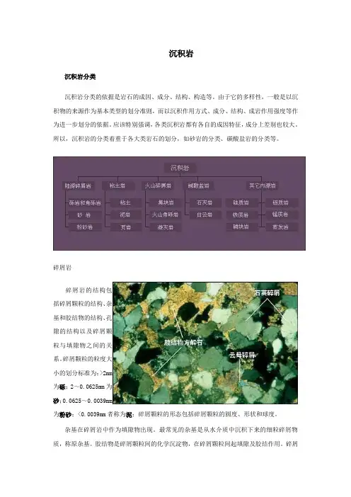 沉积岩分类