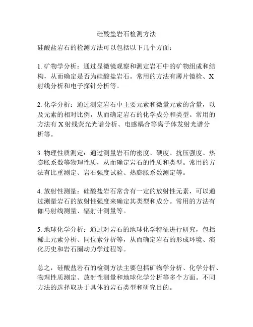 硅酸盐岩石检测方法