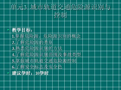城市轨道交通运营安全(第2版)  单元3城市轨道交通危险源识别与控制