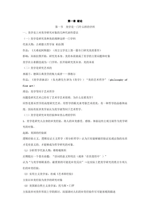 0037美学自考考点整理(超详细)