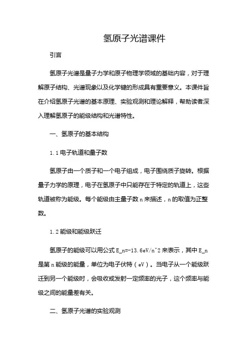 氢原子光谱课件
