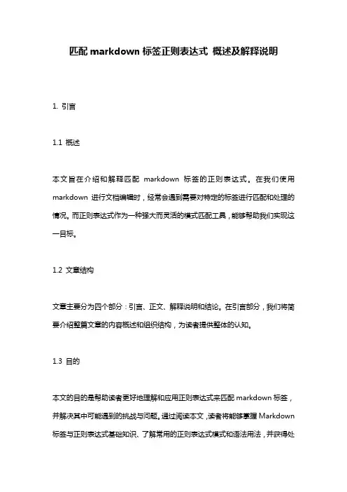 匹配markdown标签正则表达式_概述及解释说明