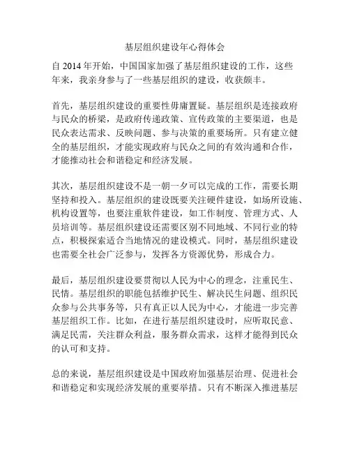 基层组织建设年心得体会