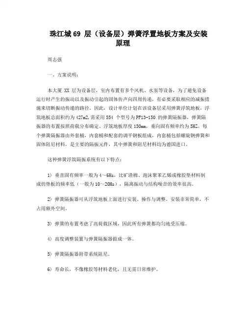 弹簧浮置地板方案及安装原理