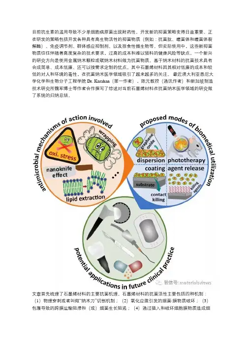 石墨烯材料在抗菌纳米医学领域的研究现状与应用展望