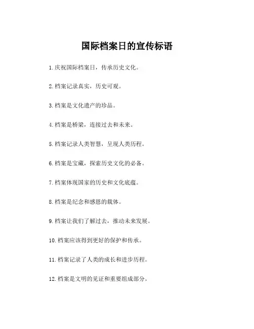 国际档案日的宣传标语