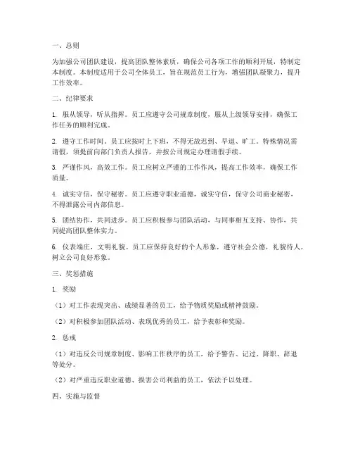 公司团队纪律管理制度