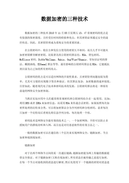 数据加密的三种技术