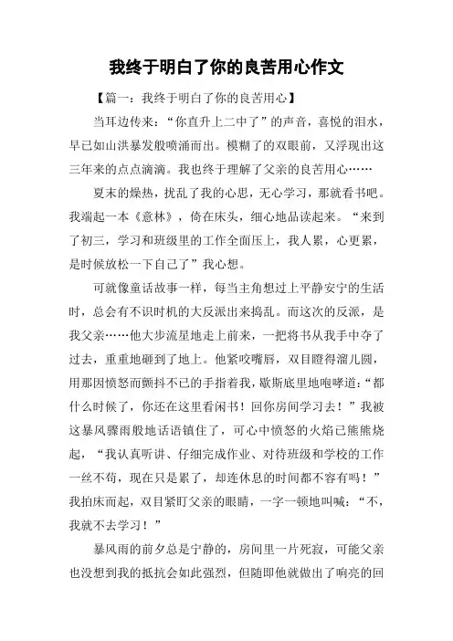我终于明白了你的良苦用心作文_1
