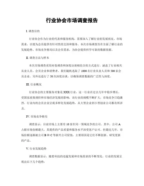 行业协会市场调查报告