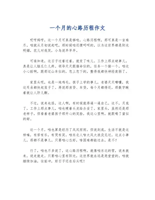 一个月的心路历程作文