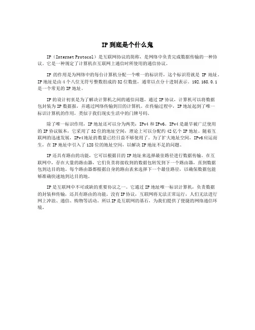 IP到底是个什么鬼