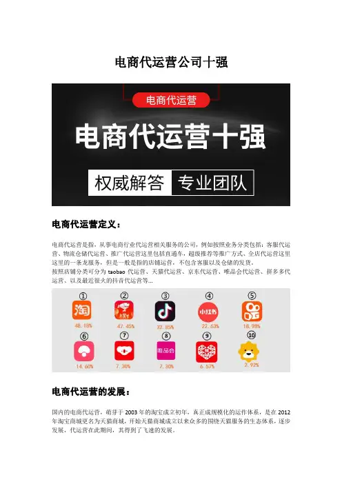 电商代运营公司十强