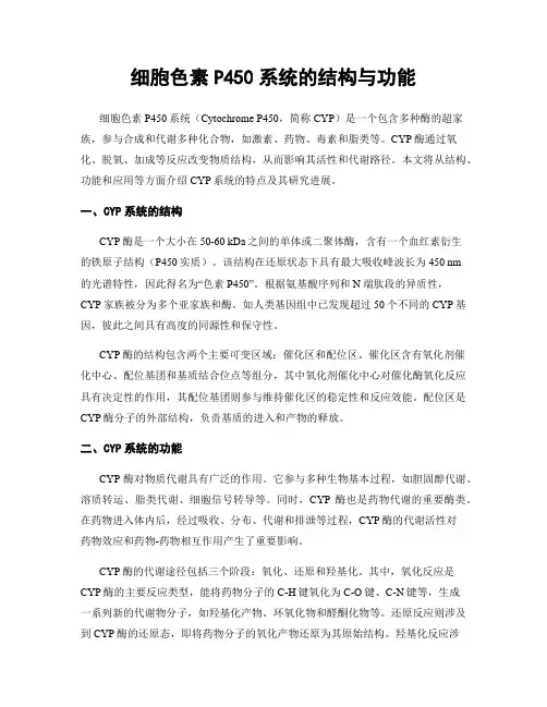 细胞色素P450系统的结构与功能