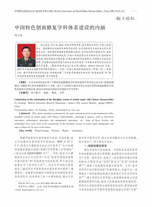 中国特色创面修复学科体系建设的内涵