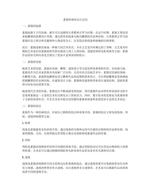素描拓展知识点总结