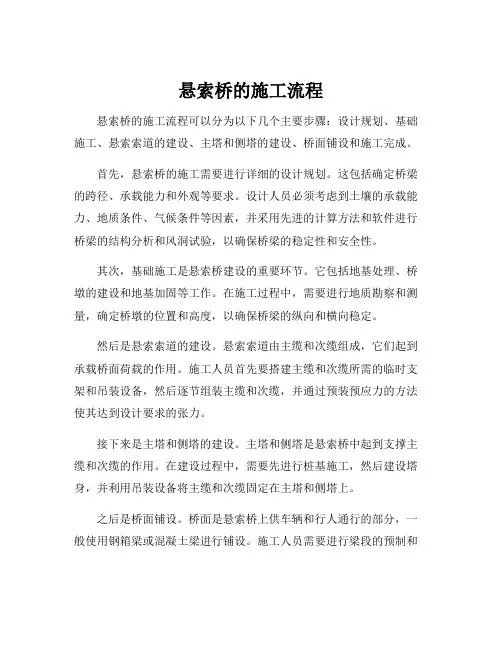 悬索桥的施工流程