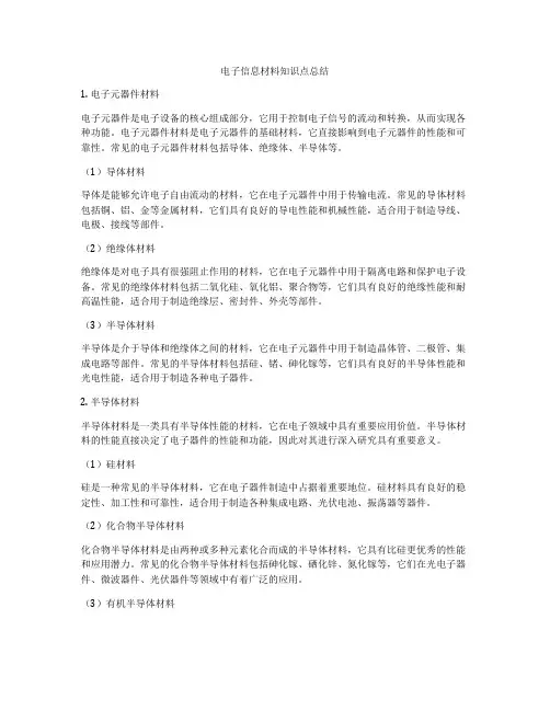 电子信息材料知识点总结