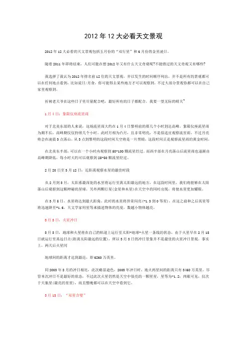 2012年必看天文奇观-金星凌日错过将要再等百余年