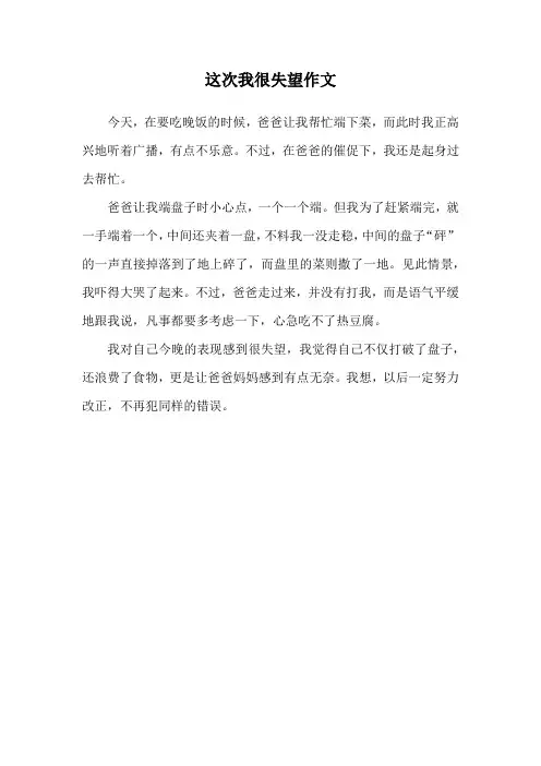 这次我很失望作文