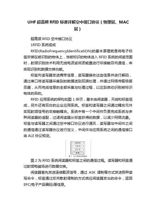 UHF超高频RFID标准详解空中接口协议（物理层、MAC层）