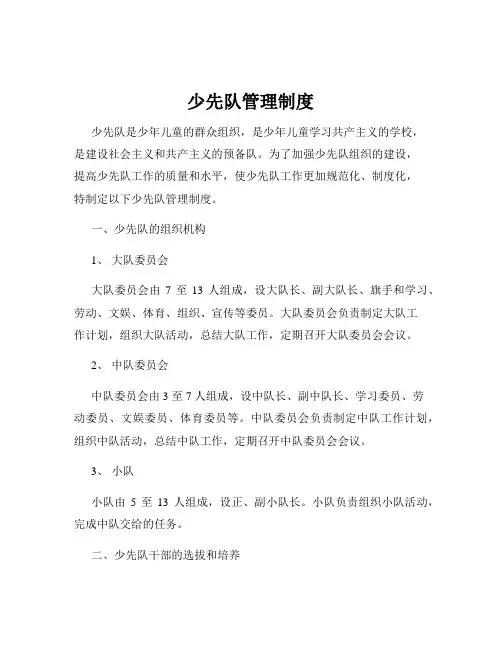 少先队管理制度