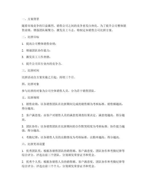 销售公司比拼方案模板
