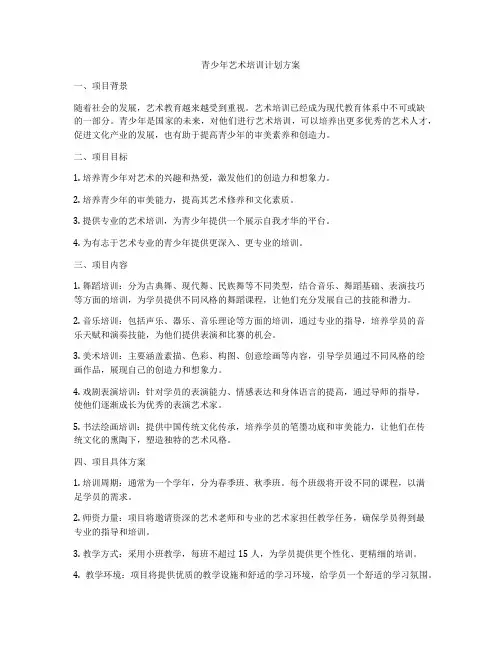 青少年艺术培训计划方案