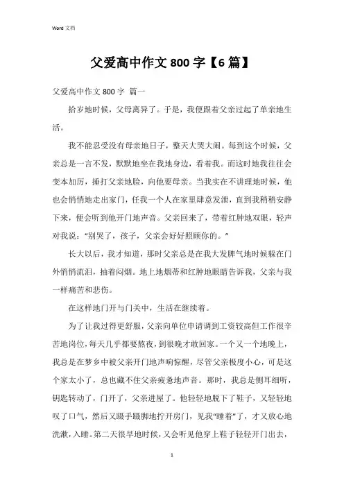 父爱高中作文800字【6篇】
