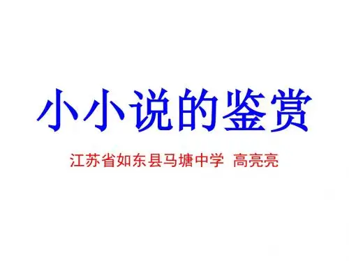 高考复习小小说的鉴赏 PPT课件 2