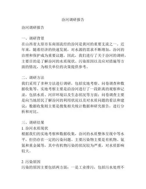 汾河调研报告