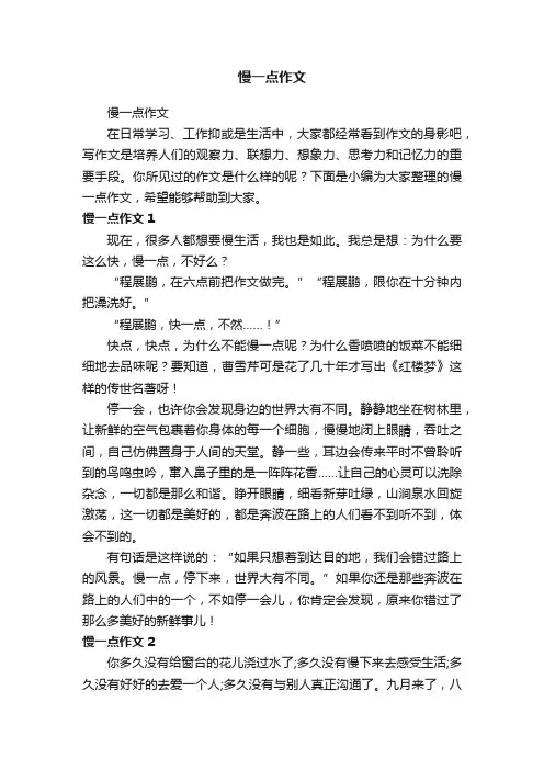 慢一点作文