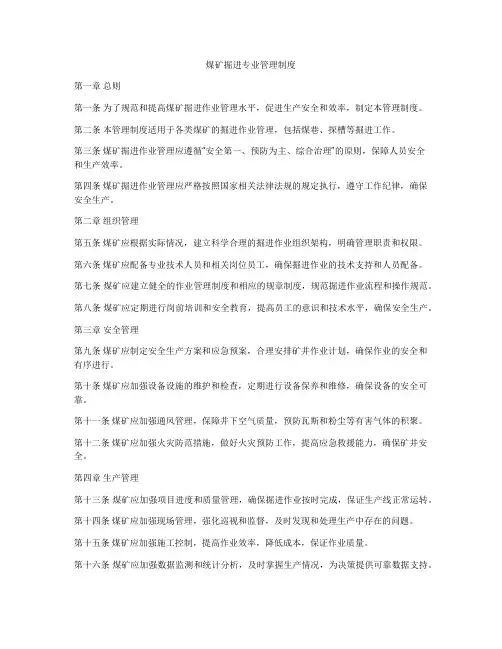 煤矿掘进专业管理制度