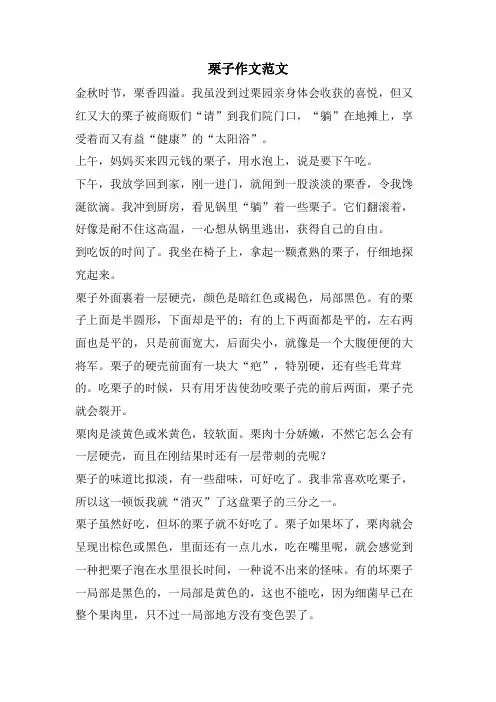 栗子作文范文