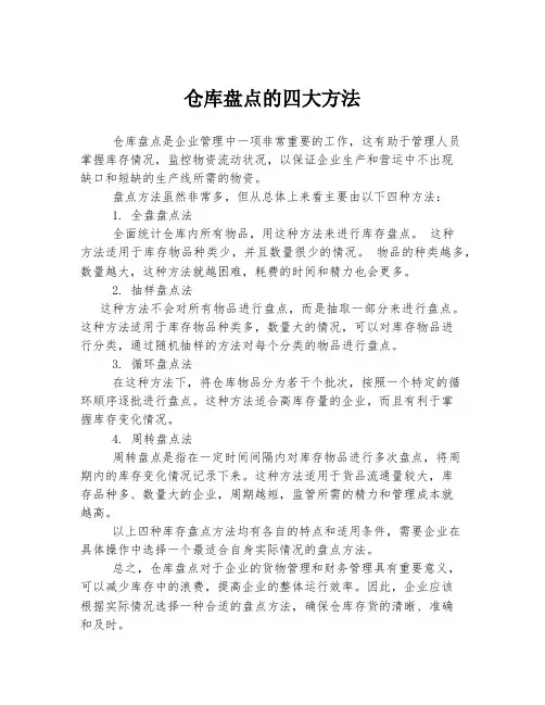 仓库盘点的四大方法