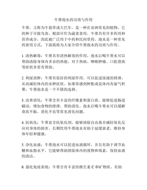 牛蒡泡水的功效与作用