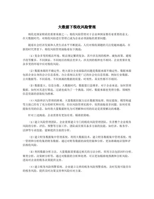 大数据下税收风险管理