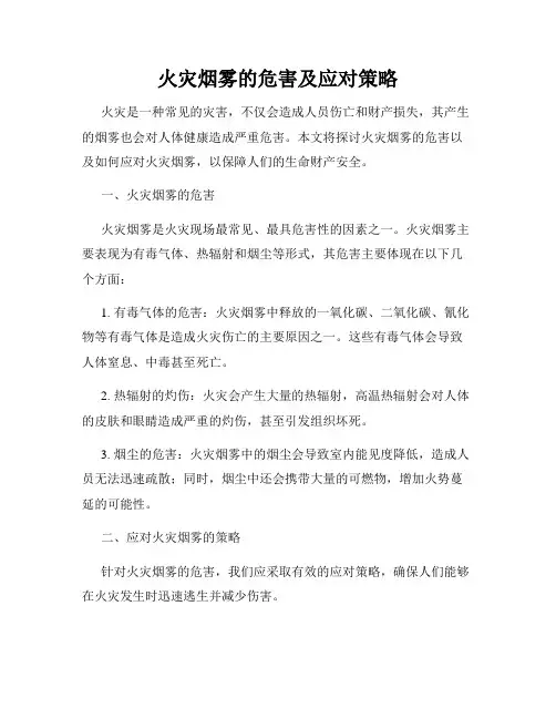 火灾烟雾的危害及应对策略